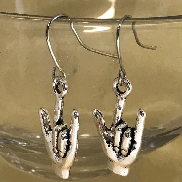 Handmade Jewelry - 3 for $25: I Love You Sign Language Earrings Handmade Jewelry - 3 for $25: I Love You Sign Language Earrings